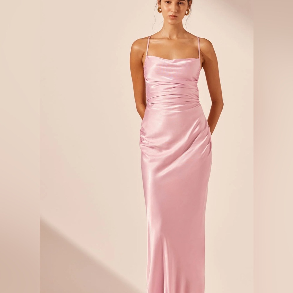 Elegant Pink Satin Dress